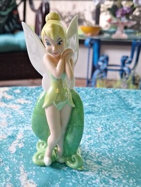 Disney Vintage Tinker Bell Figurine in Green and White